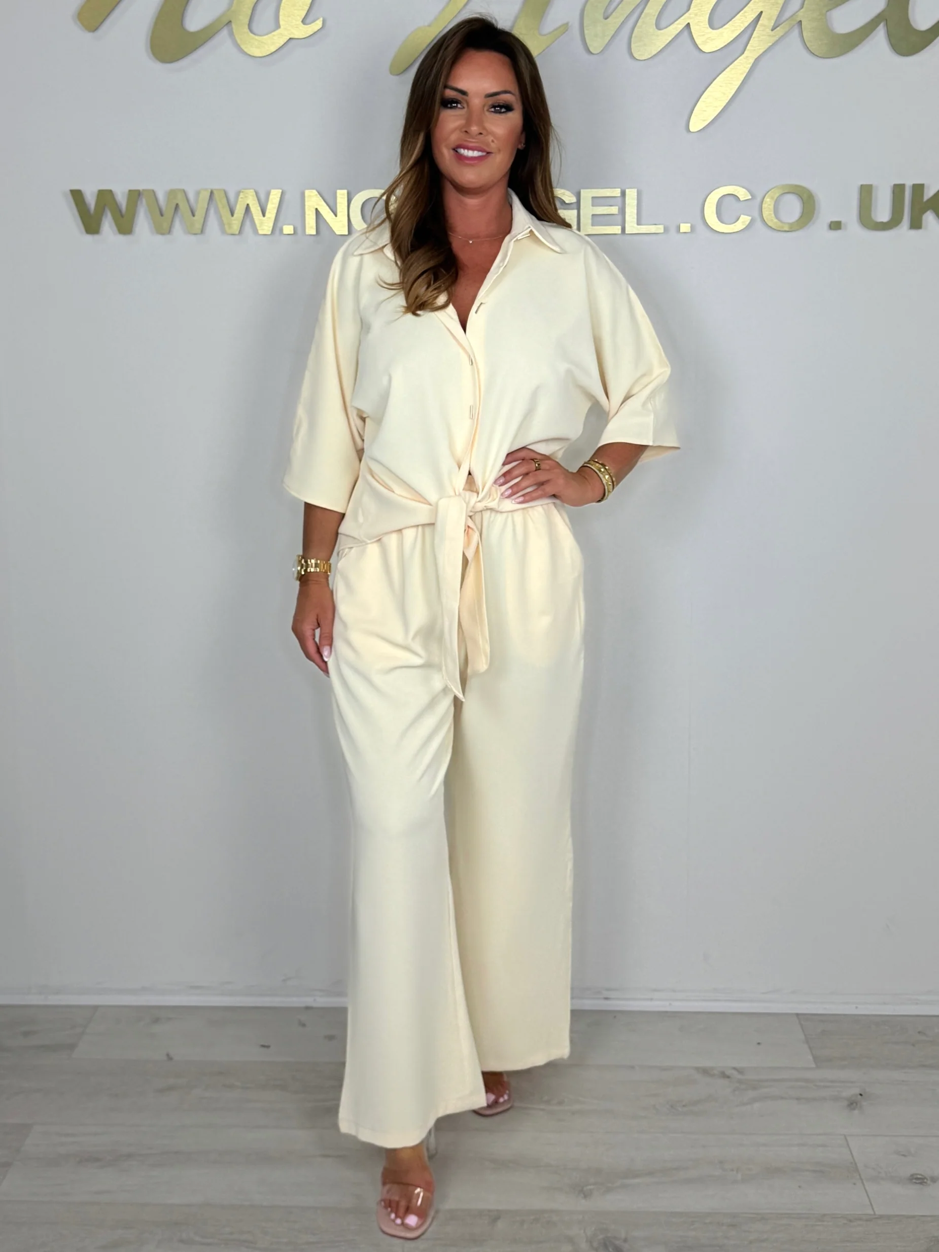 Tie Up Shirt Silver Ring Back Detail Co-ord (5 Colours) - Image 3