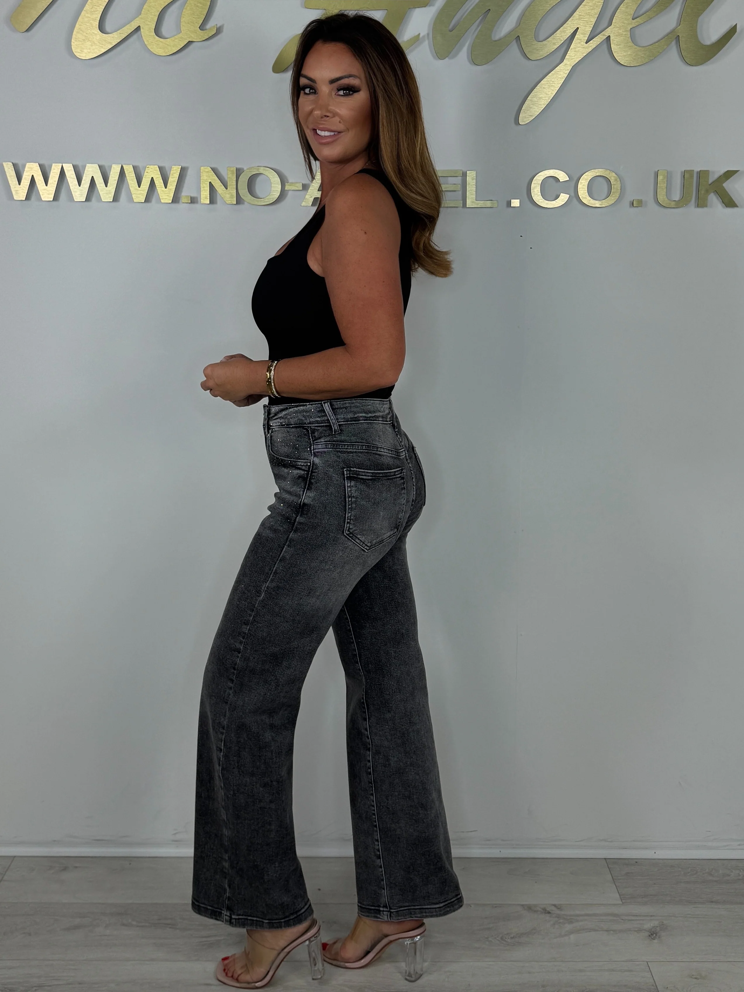 Scattered Studded Denim Straight Leg Jeans (2 Colours) - Image 4