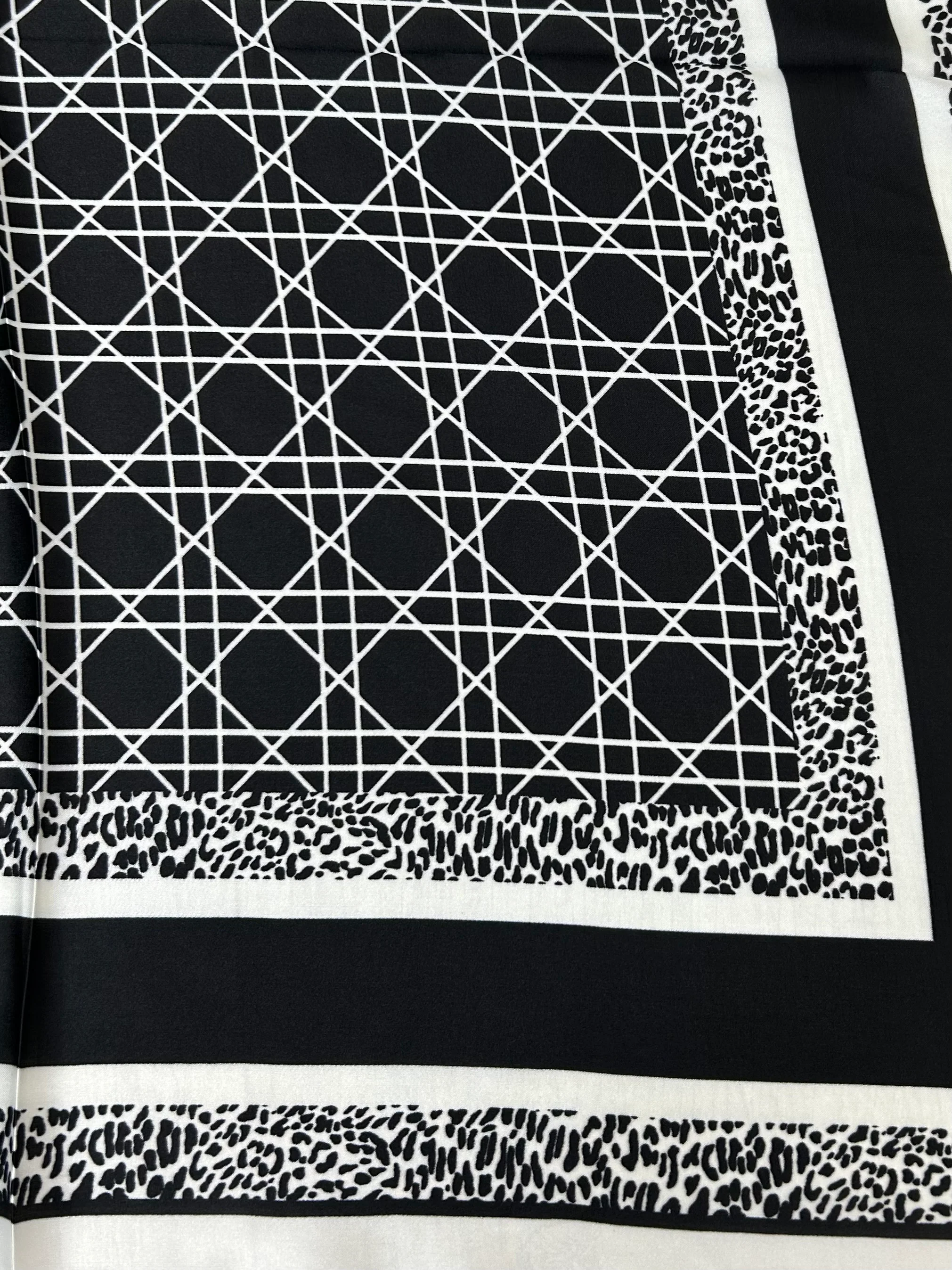 Square Animal Print Line Art Border Neck Scarf (3 Colours) - Image 5